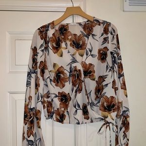 Floral top with bell sleeves